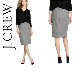 J.CREW Gray wool pencil skirt size 4